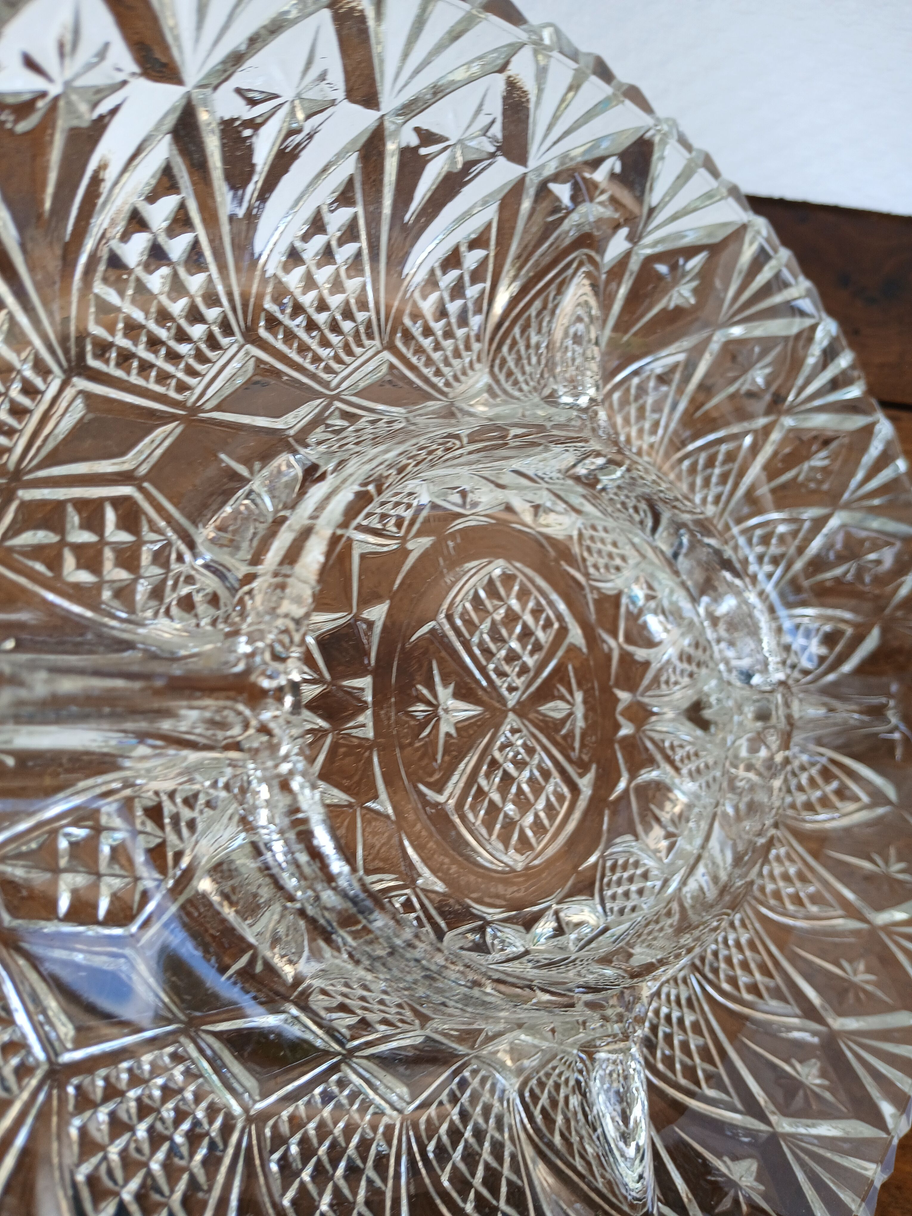 Vintage glass aperitif plate France