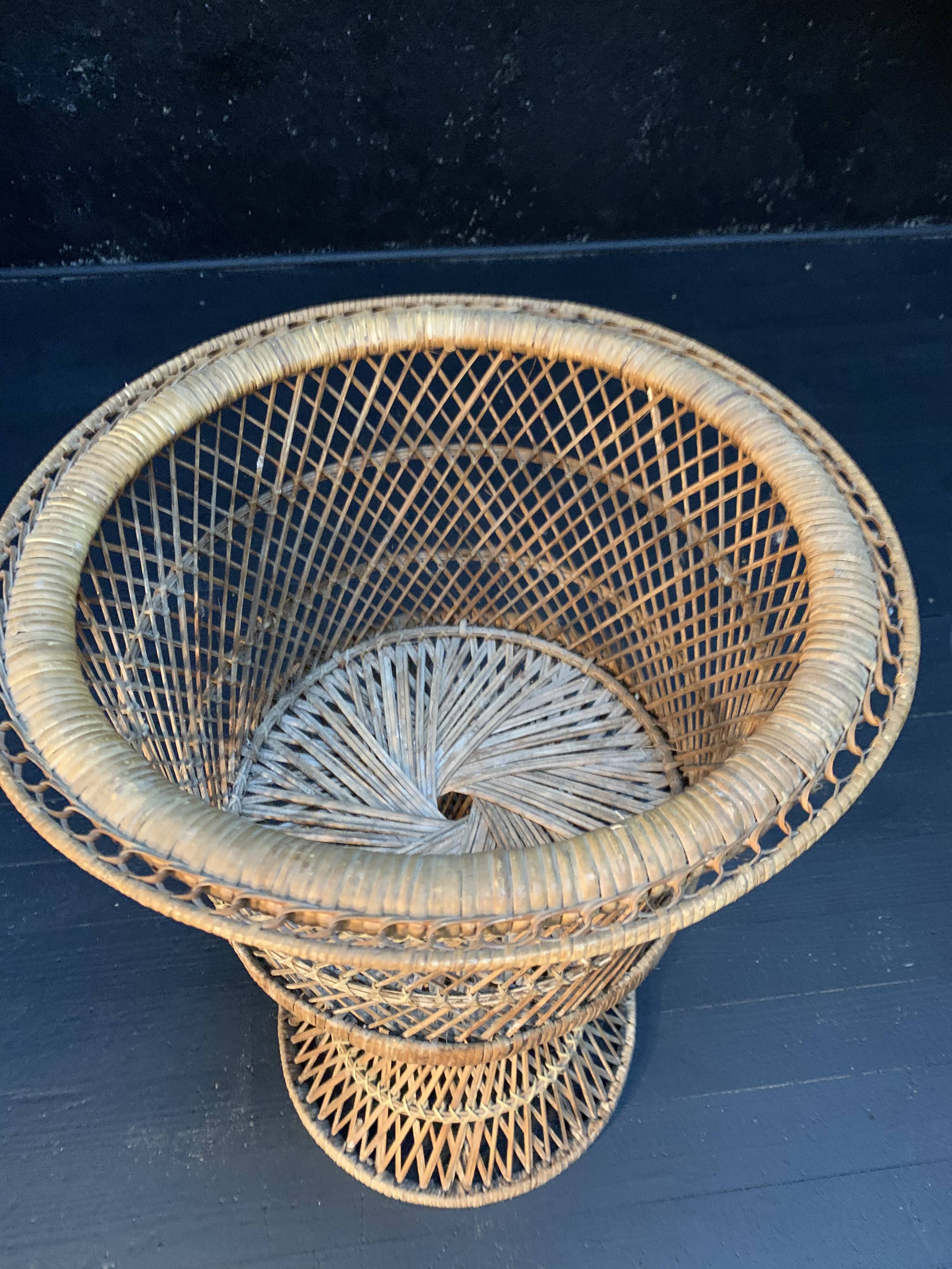 Rattan pot cover 1960