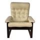 Fauteuil Scandinave en Cuir, Chêne et Bouleau, 1960