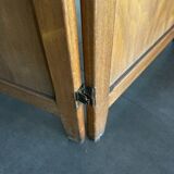 Old vintage 4-fan wooden screen