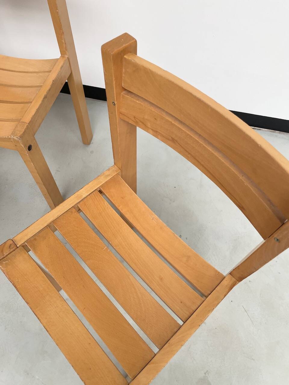 Beech chairs from the 1980s, Sornay.