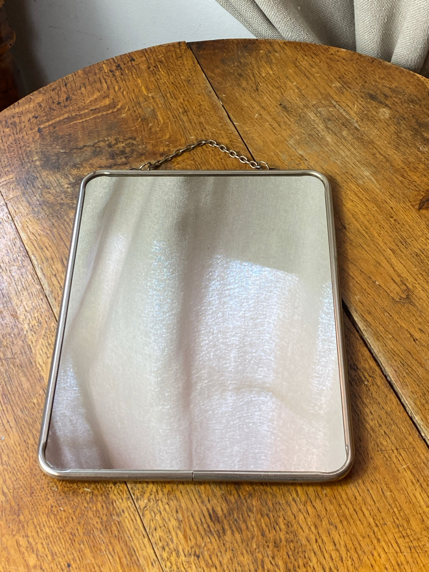 Metal hanging barber mirror