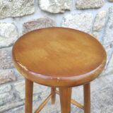 Pair of solid wood bar top stools