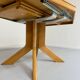 Ancienne table en bois massif octogonal a rallonge design Girsberger
