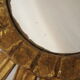 Vintage sun mirror in wood and gold resin 43 cm