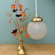 Vintage art deco frosted glass globe pendant light