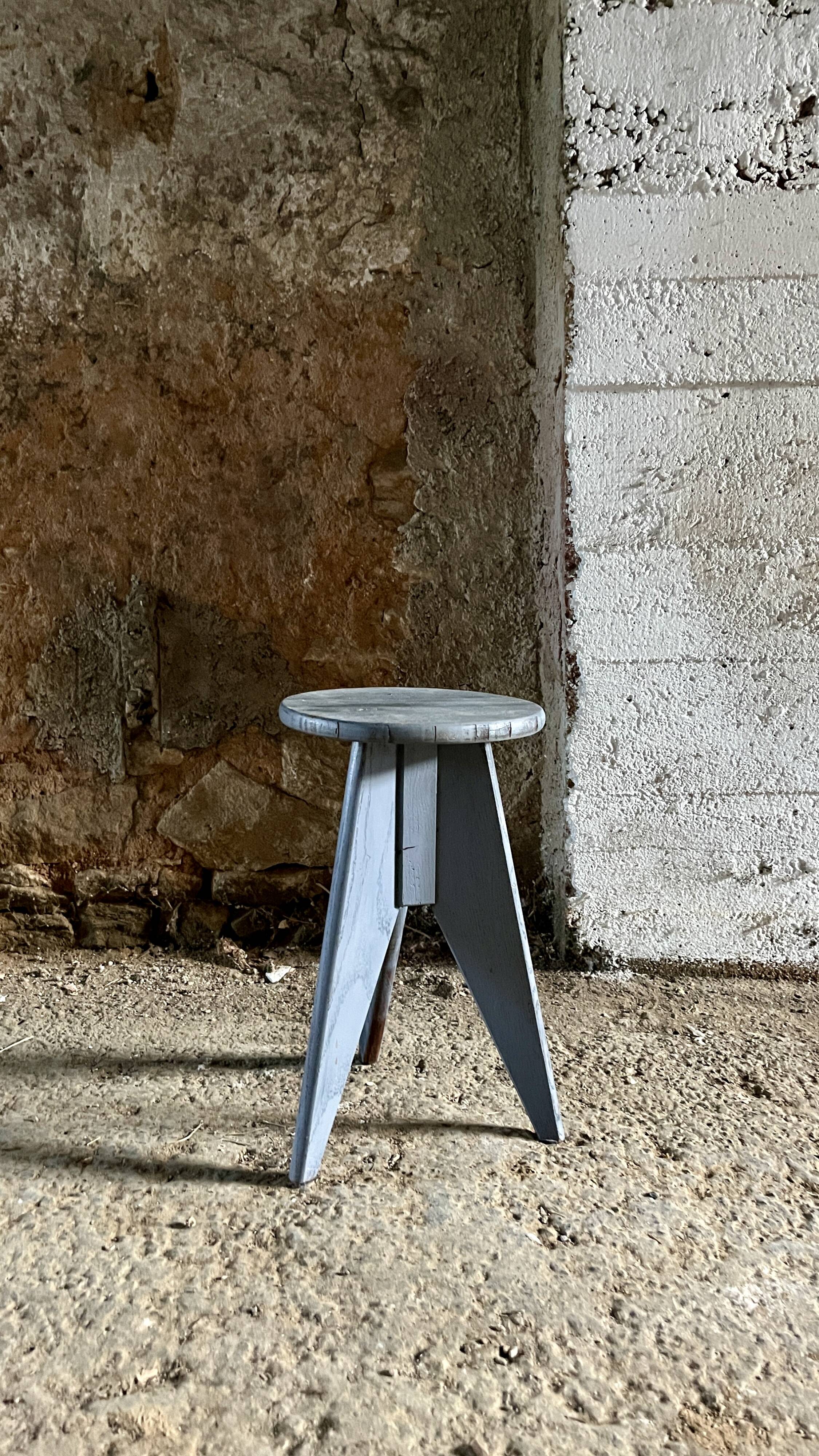 Vintage rustic style wooden stool