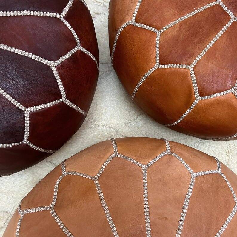 Handmade Moroccan Leather Pouf