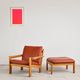 Brutalist armchair and ottoman by Tage Poulsen, Denmark, 1970s.