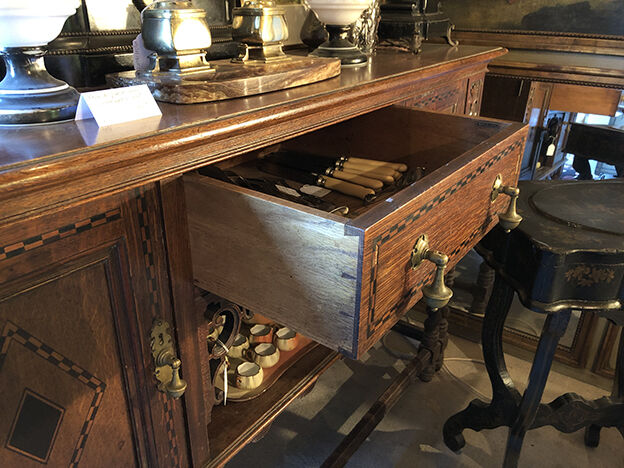 English Renaissance style oak cabinet