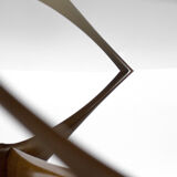 Table basse scandinave en noyer Condoren verre Örebro, années 1960