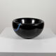 Vase en marbre noir belge avec incrustation de pierre turquoise
