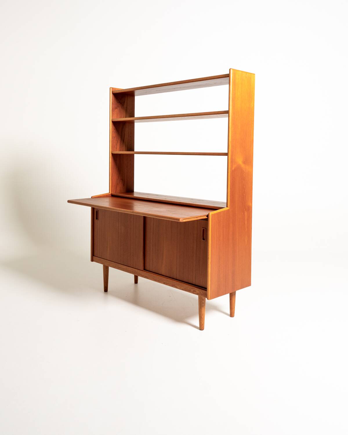 Scandinavian teak bookcase with writing desk, 1960s