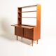 Scandinavian teak bookcase with writing desk, 1960s