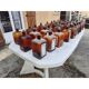 Set of 41 brown glass pharmacy bottles.