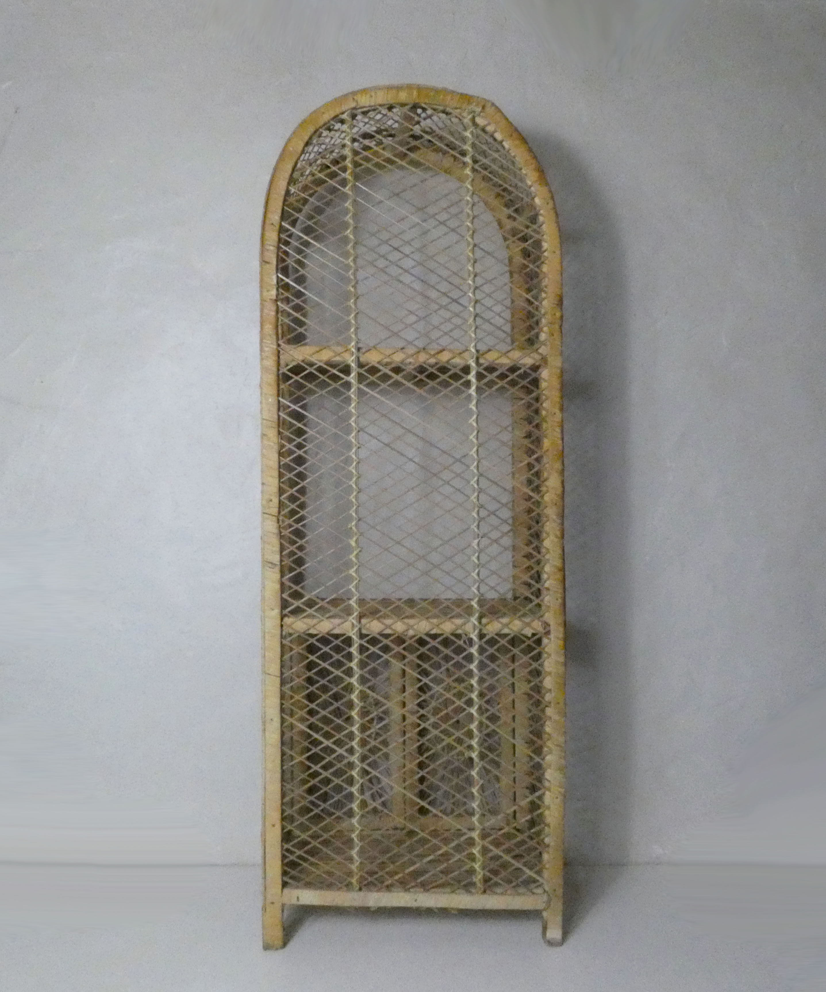 Rattan library shelf