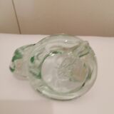 Transparent blown glass candle holder