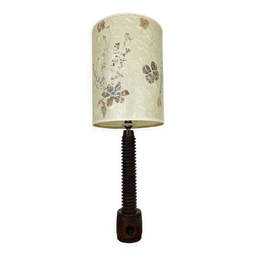 Brutalist art lamp, 73 cm, turned wood.