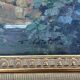 Large oil on canvas, Mediterranean terrace by the lake, signed, gilded frame.