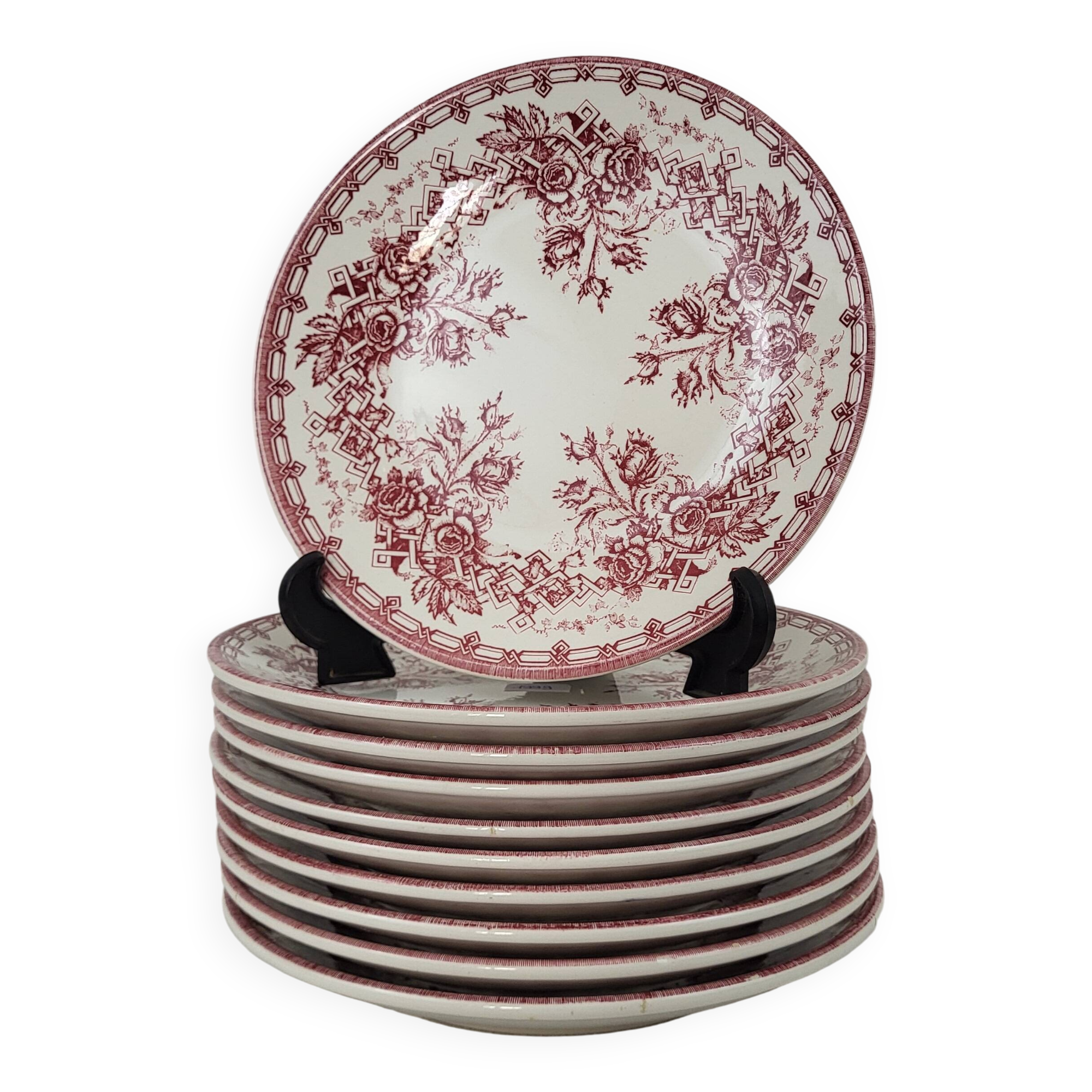 10 Sarreguemines earthenware plates