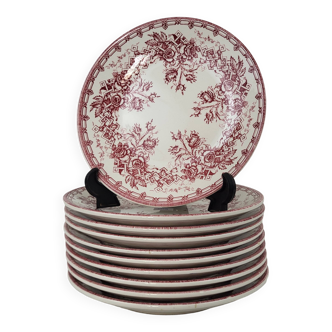 10 assiettes en faïence de Sarreguemines