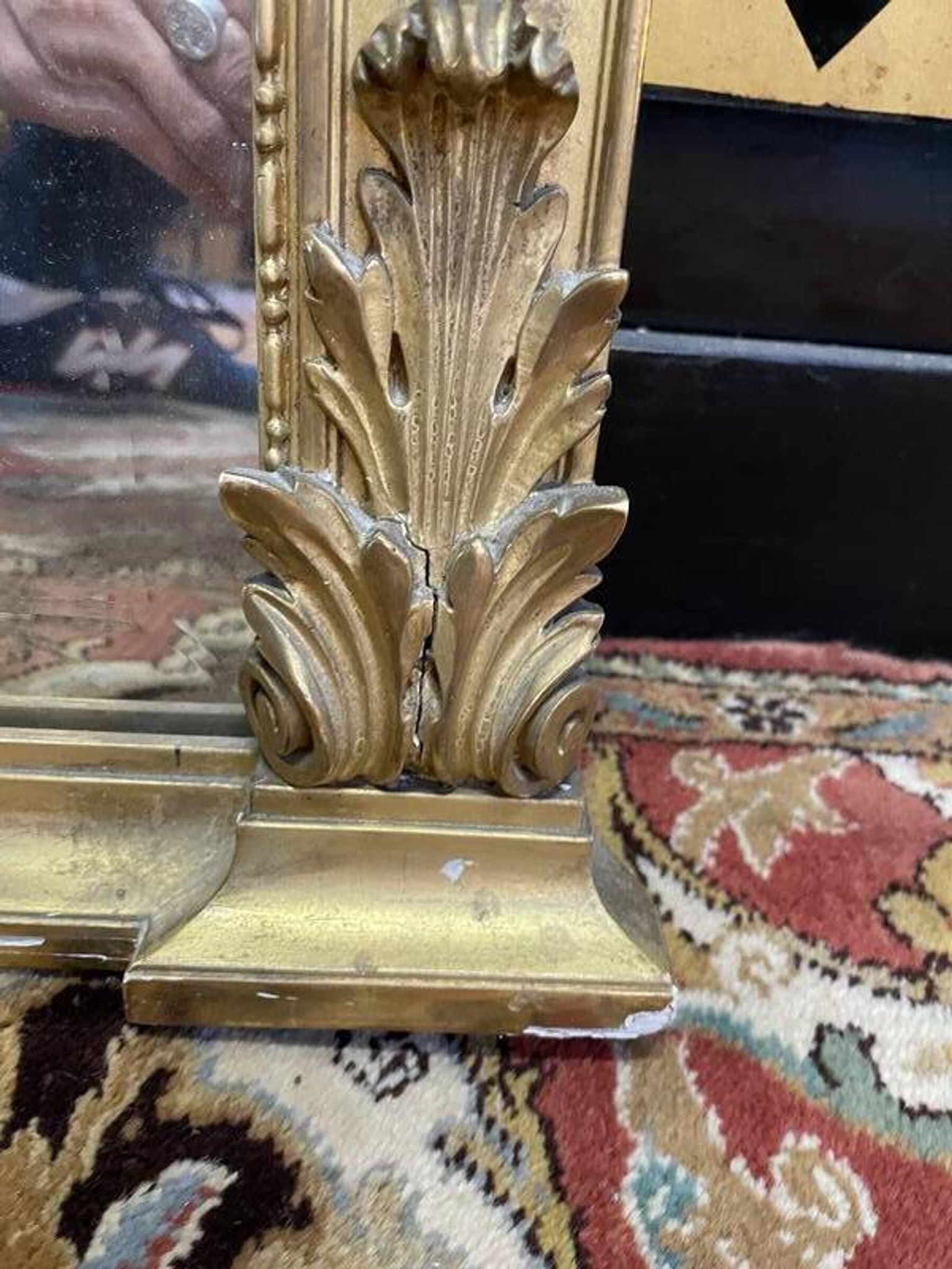 Louis XVI style mirror in gilded wood