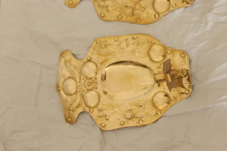 Baroque Style Mid-Century Brass Swedish Sconces