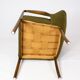Armchair in birch and orginal dark green fabric of danish design from the 1950