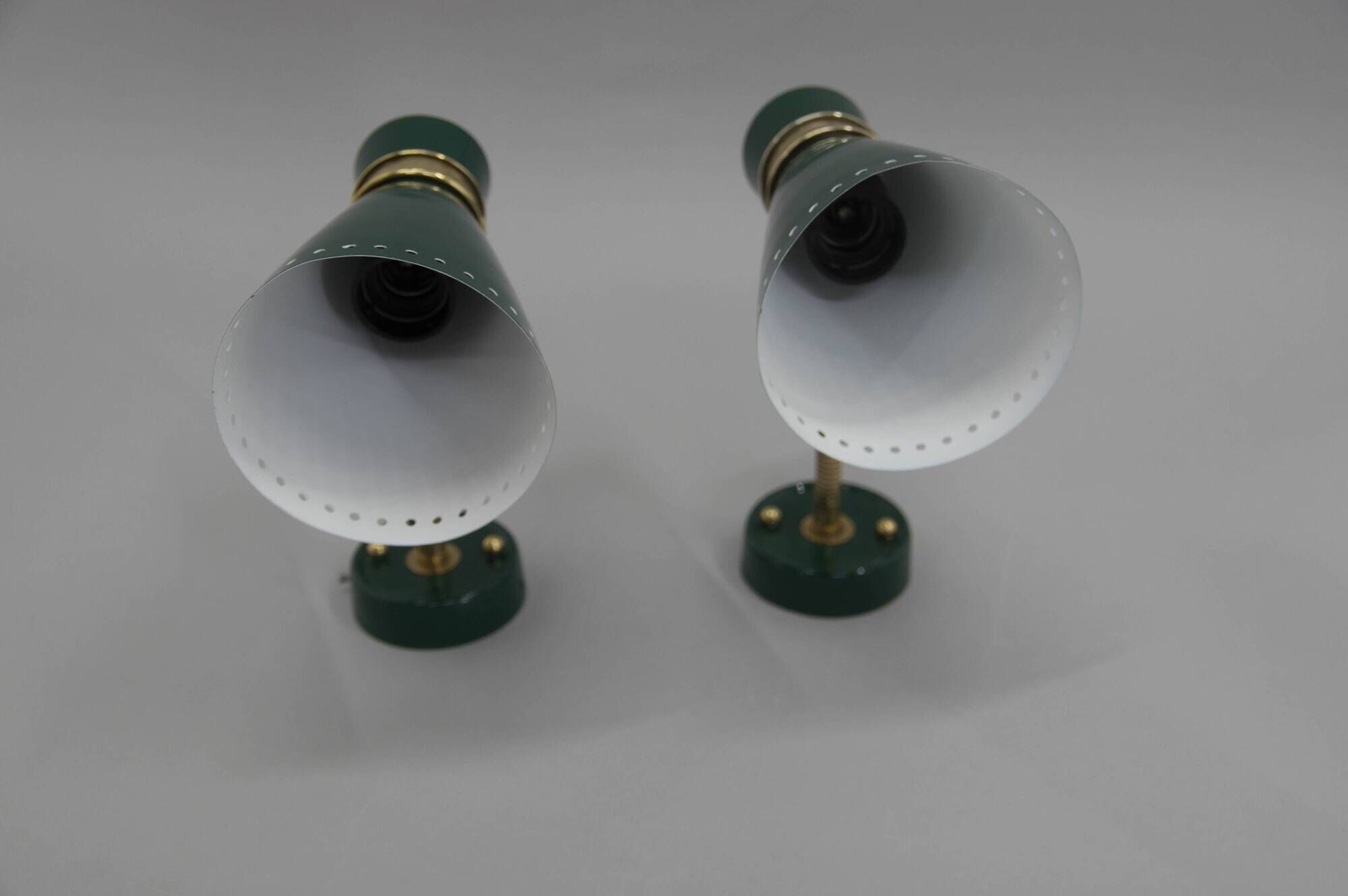 Two Flexible Wall Lamps by Napako in Stilnovo Style, 1960s, Restored