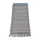 Hand-made grey and white wool rug 138x72cm