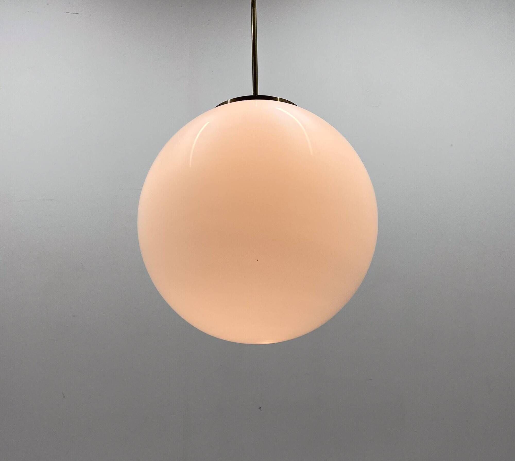 Large milk glass pendant light by kamenicky senov