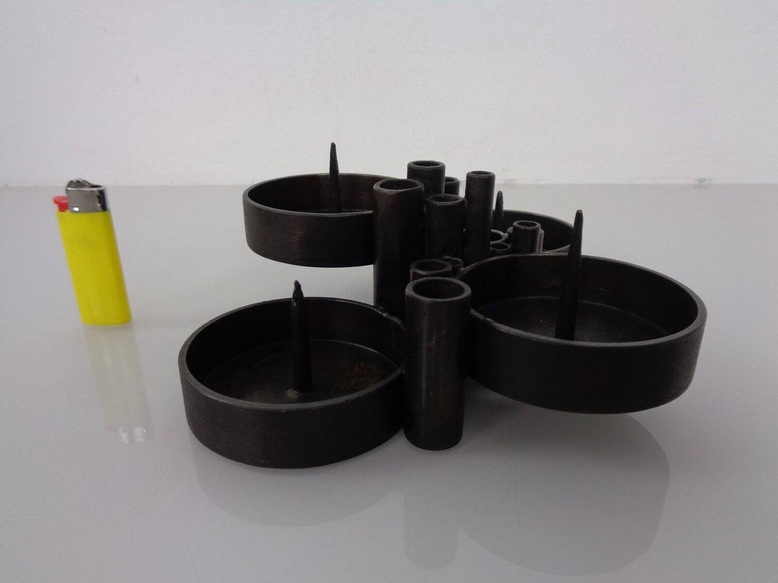 Brutalist Bronze Candleholder by Manfred Bergmeister for Ebersberg, Germany, 1960s