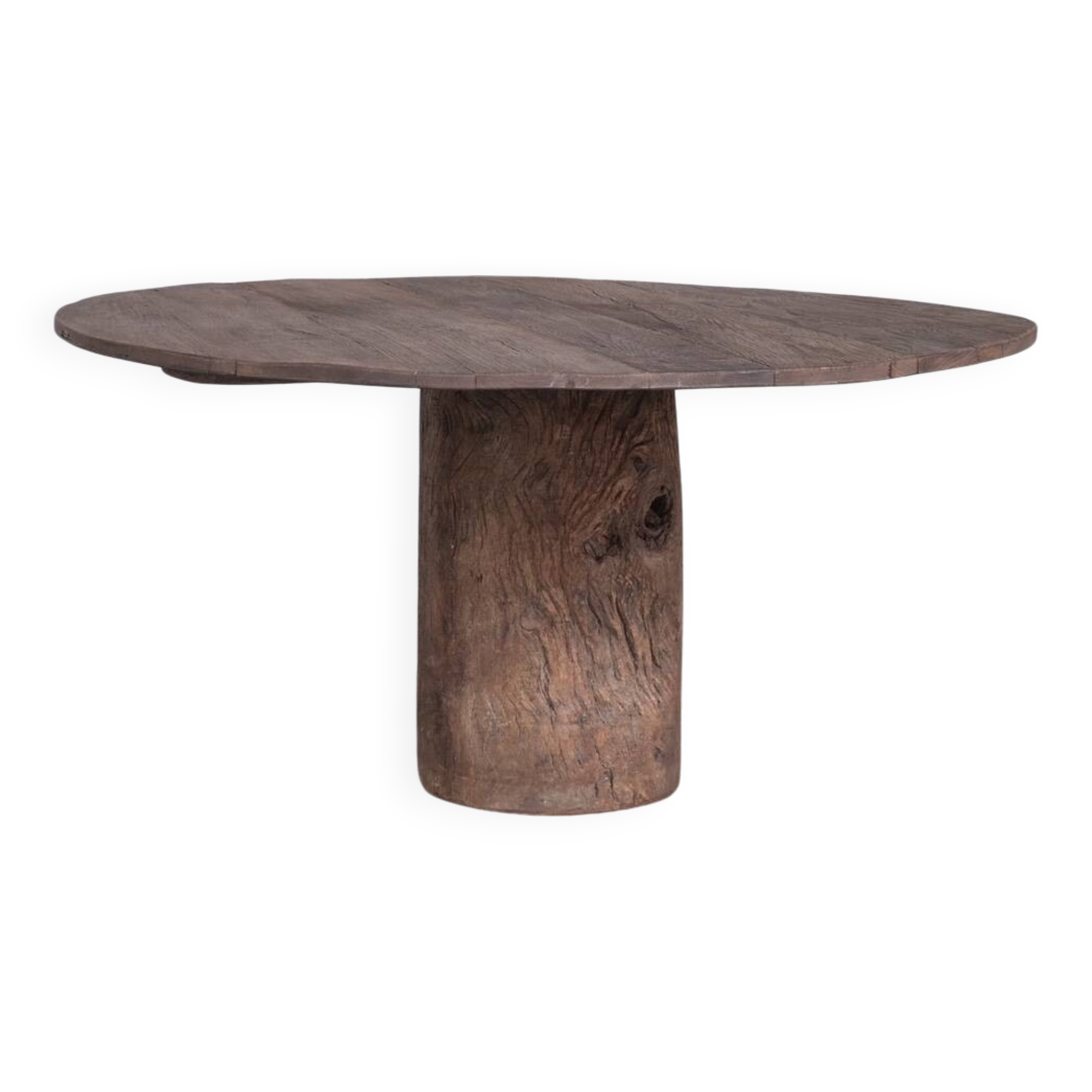Primitive Wooden Circular Belgium Dining Table