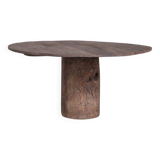 Primitive Wooden Circular Belgium Dining Table