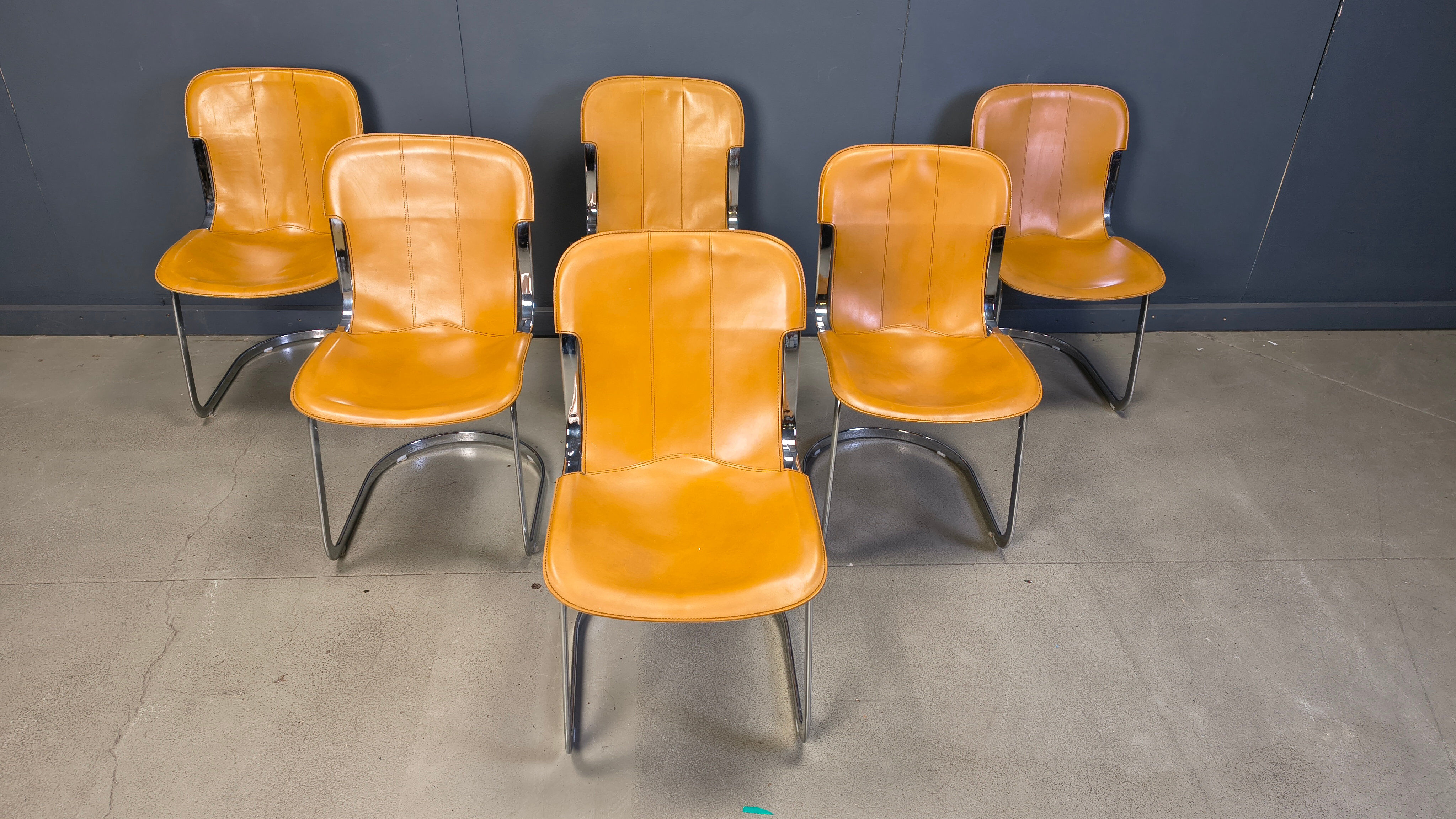 Vintage dining chairs by Cidue set of 6, 1970s