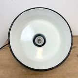 Industrial green enamel pendant lamp, 1960s