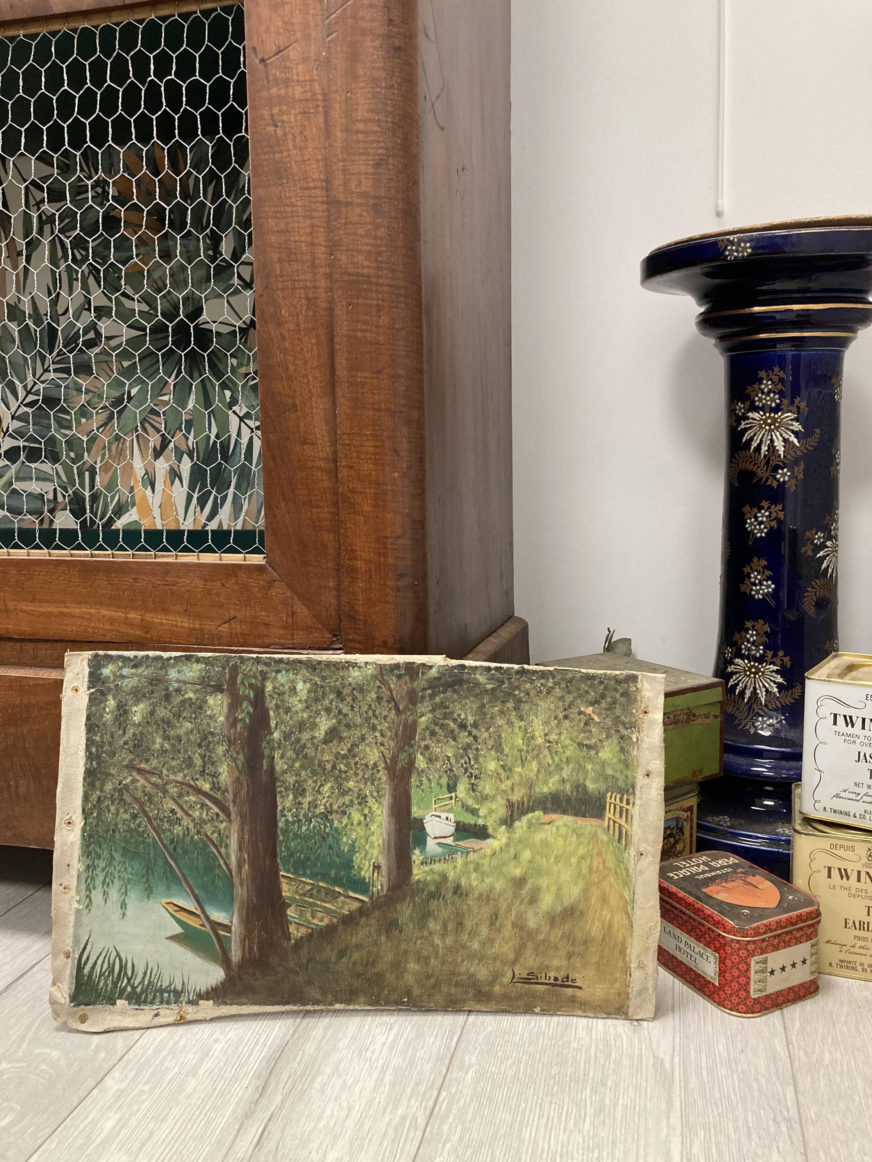 Landscape in oil on canvas signed