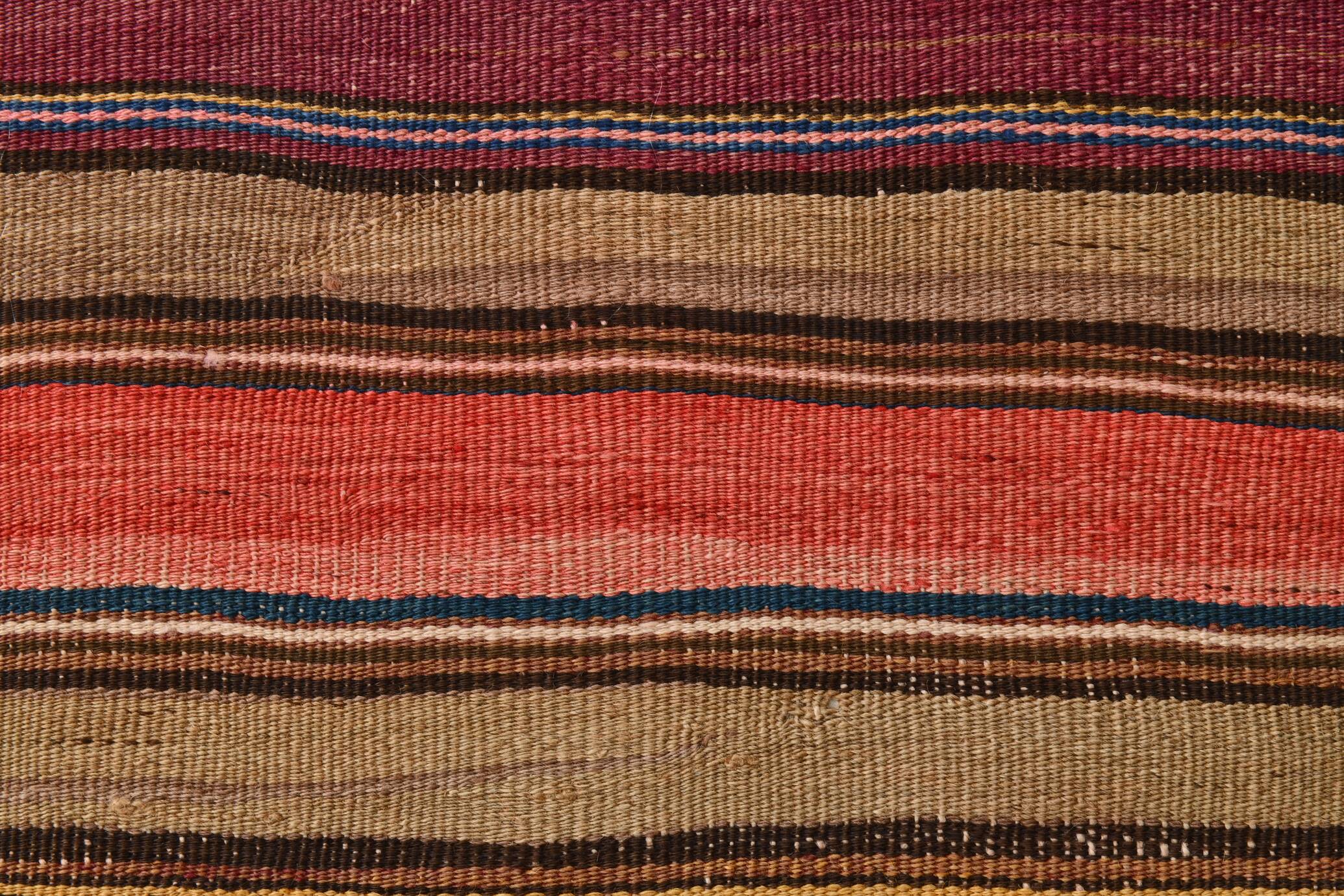 Burgundy & Brown Vintage Kilim Rug, 140x214Cm