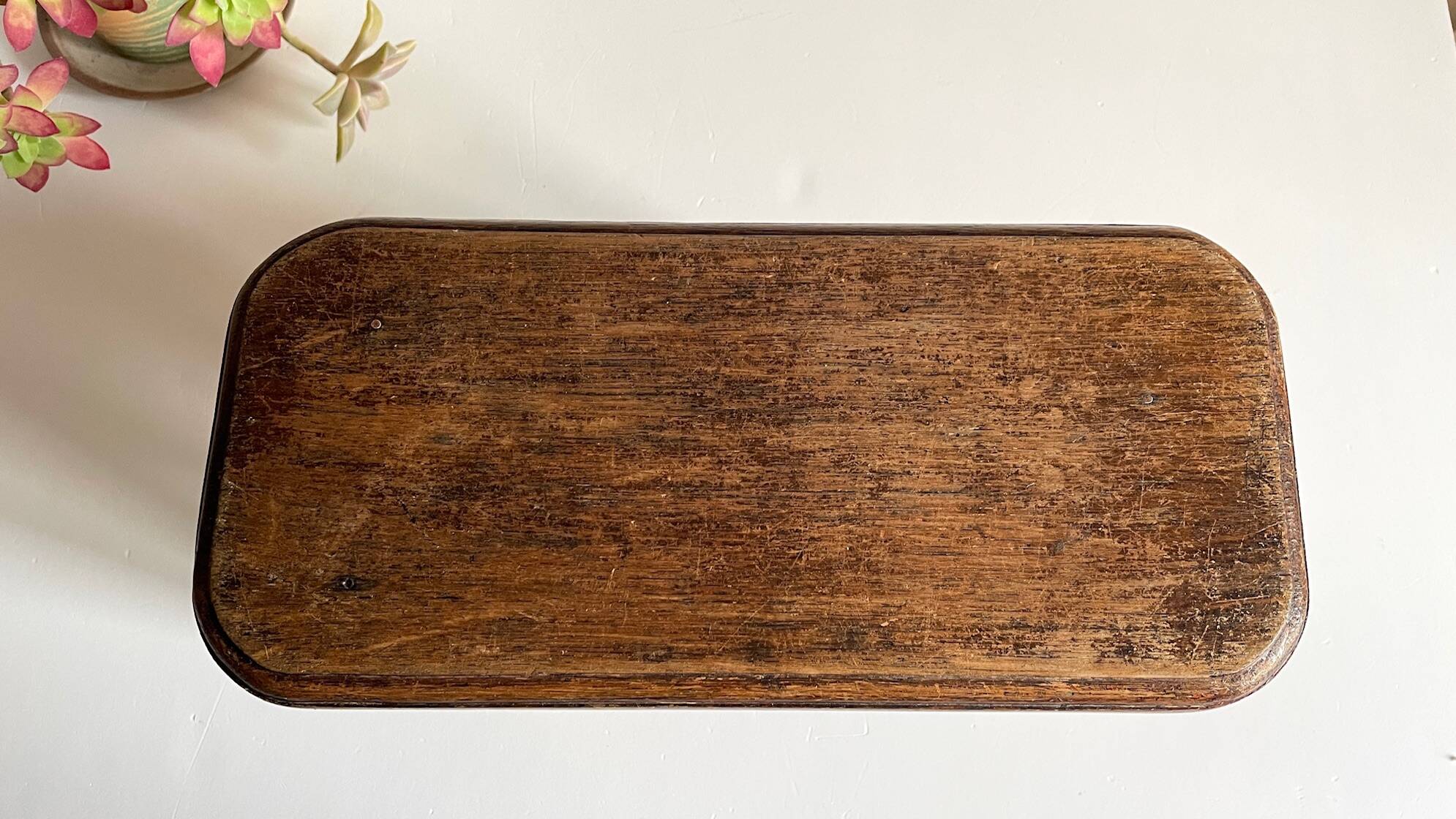 Vintage solid oak stool