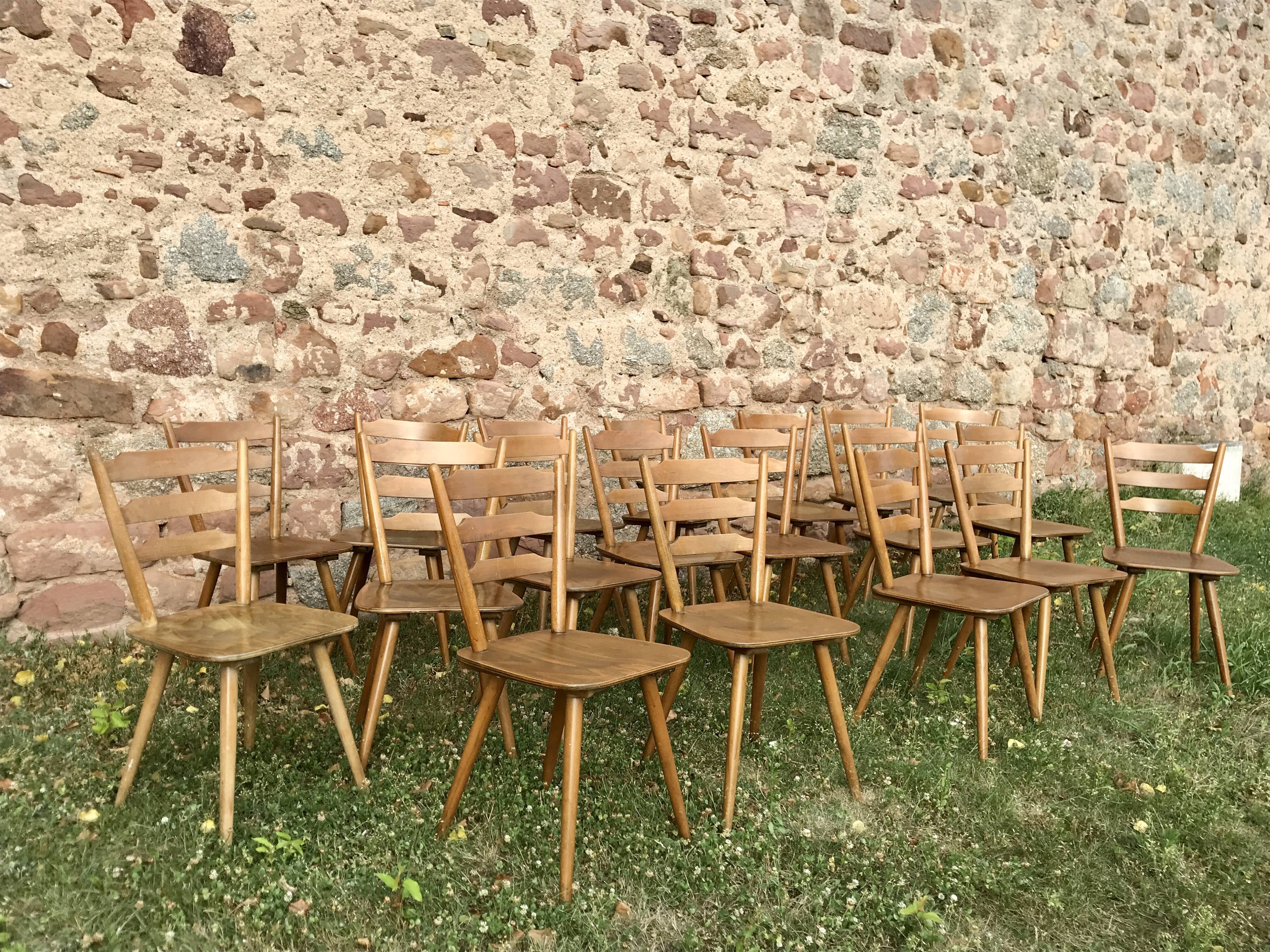 66 Scandinavian chairs or vintage wooden bistro