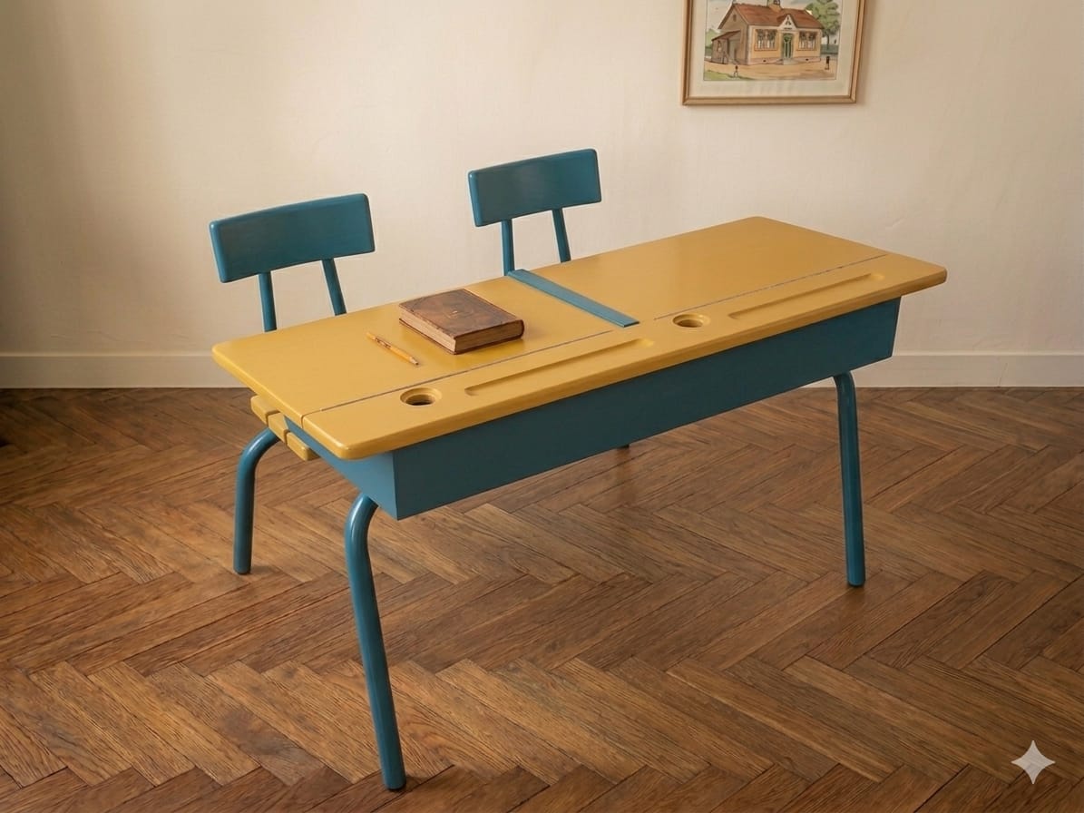 Bureau d'écolier Vintage restauré