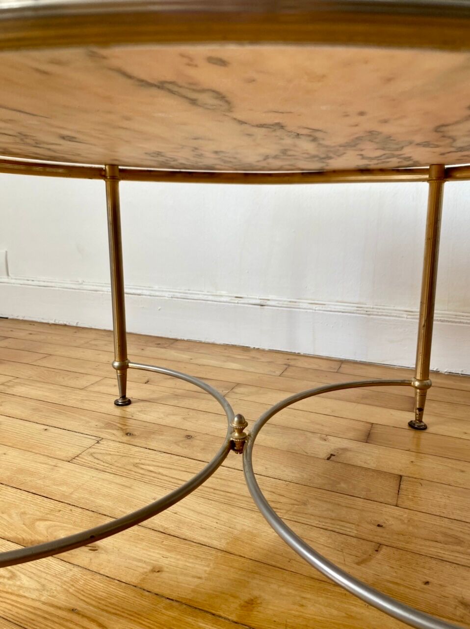 Marble and brass coffee table