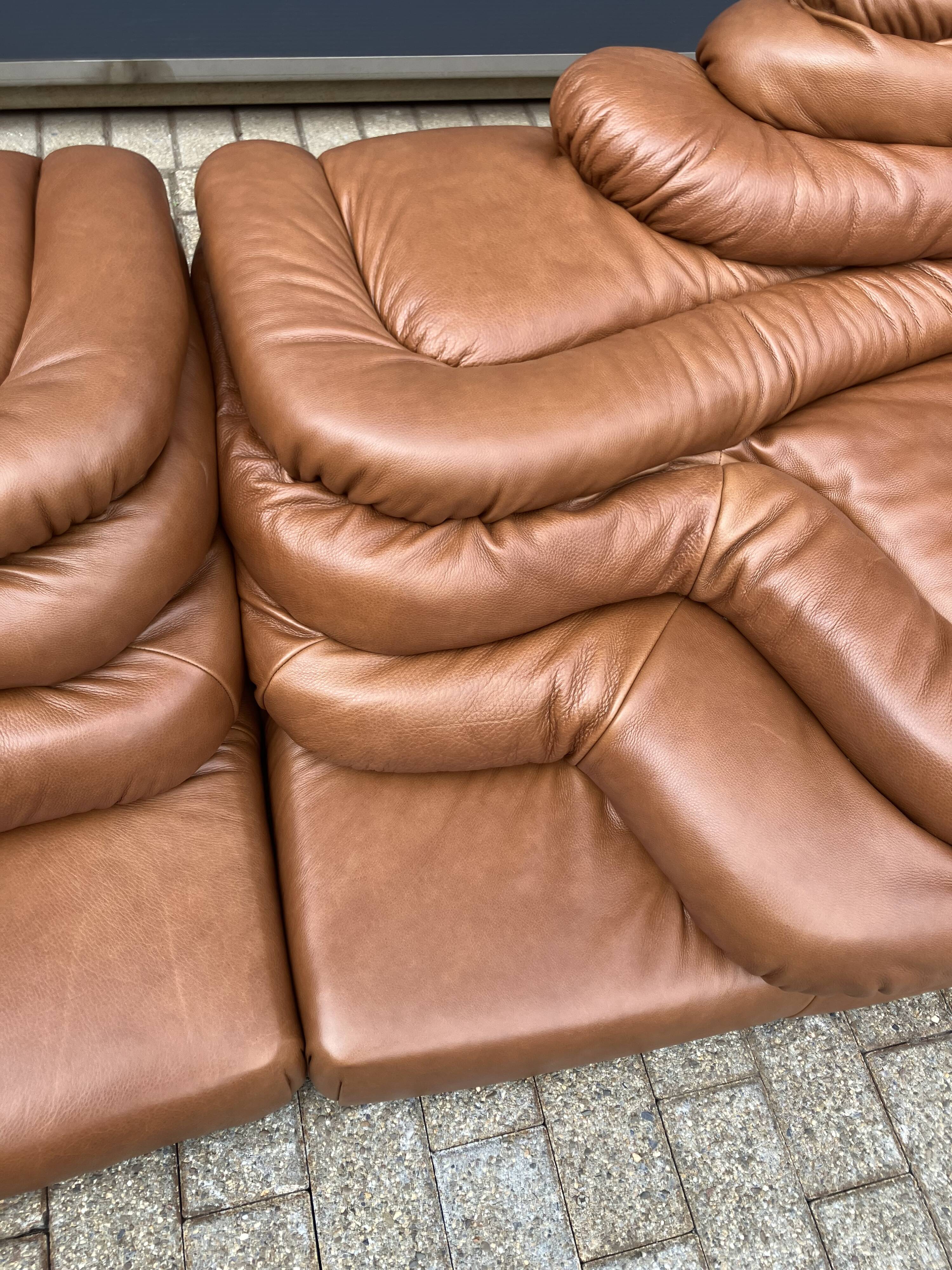 2x De Sede Terrazza DS-1025 (right & left element) Cognac