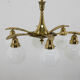 Art nouveau brass and glass chandelier