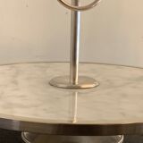 Cheese platter or cutlery in marble and silver metal