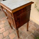 Wooden bedside table marble tray