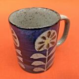 2 Cups / Mugs Glazed ceramic Floral decoration