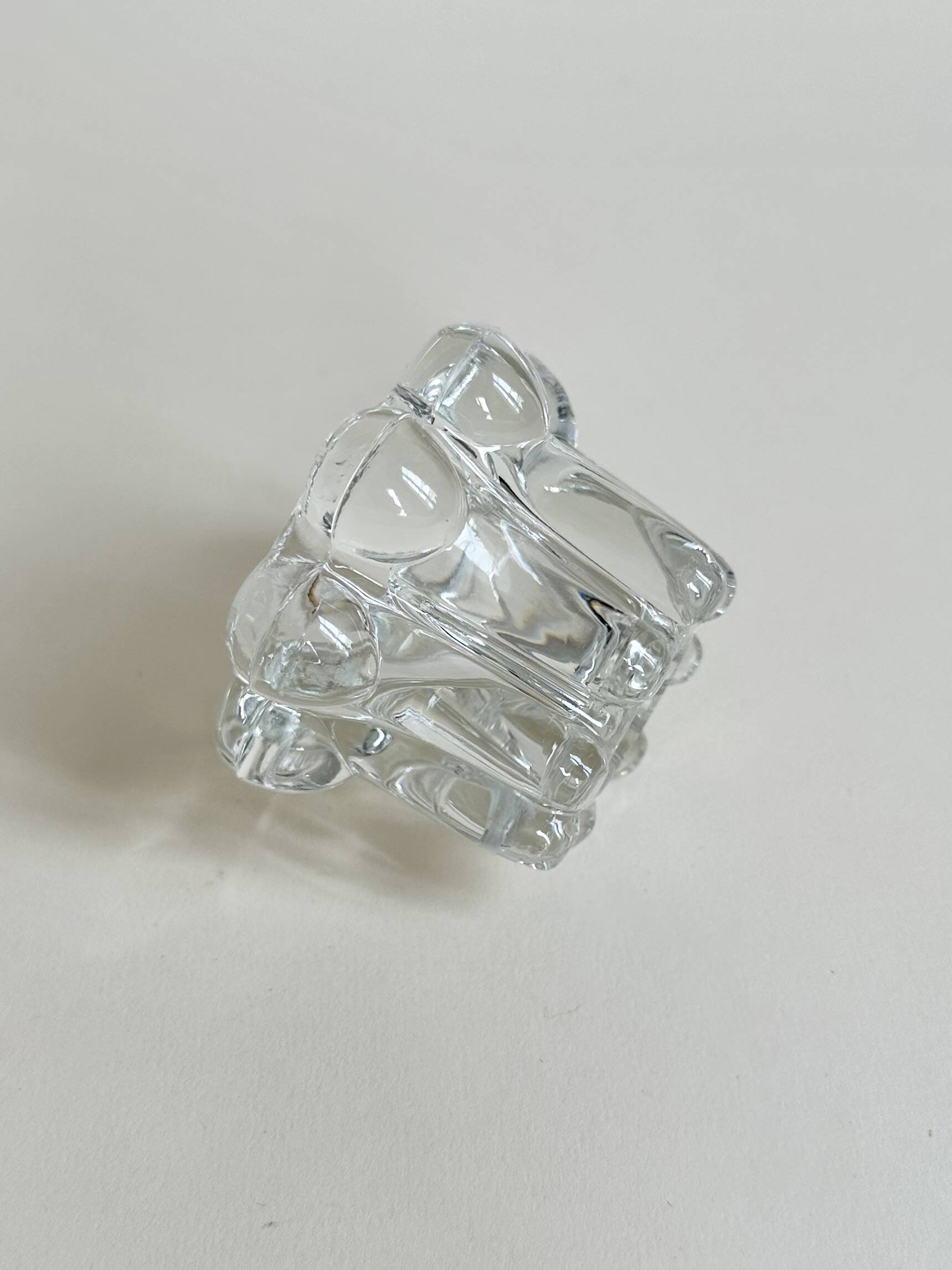 Moulded glass candlestick