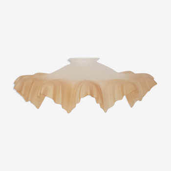 Old frosted glass suspension and light brown lace