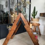 Old vintage wooden stepladder